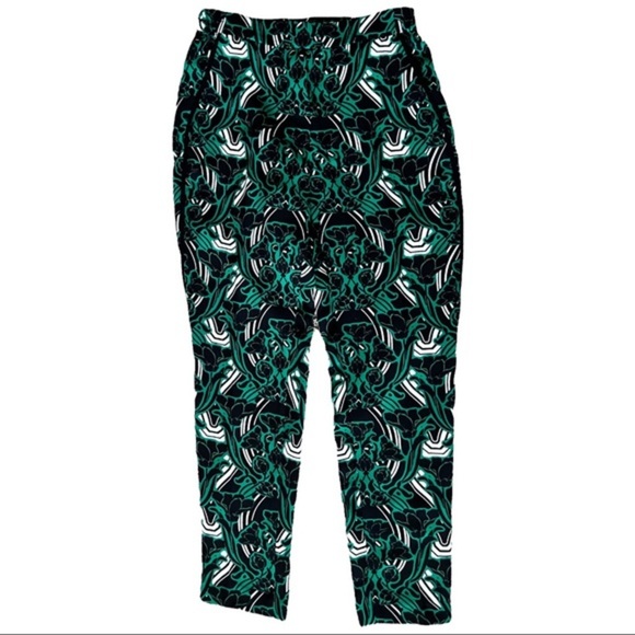 J.Crew Womens‎ Green Black Tuxedo Pull On Pant In Retro Floral Size 2 - Picture 5 of 9